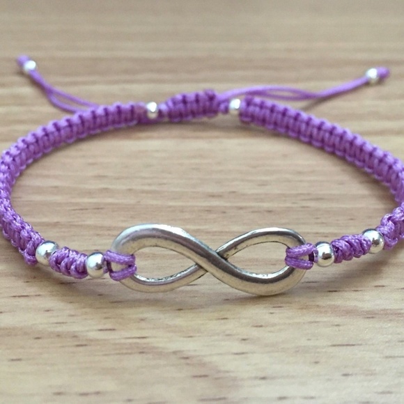 Silver Infinity Light Purple Shamballa Bracelet - Picture 3 of 4